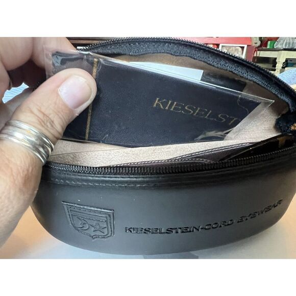 Authentic Kieselstein-Cord Black & Gold Alligator Sunglasses Leather Ear‎ frames - Picture 3 of 11